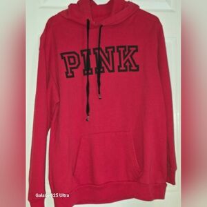 Pink Hoodie with Black Lettering